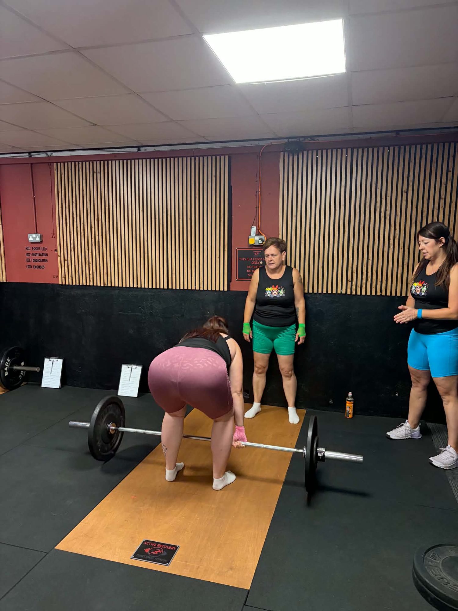 Barbell work on the lifting platform