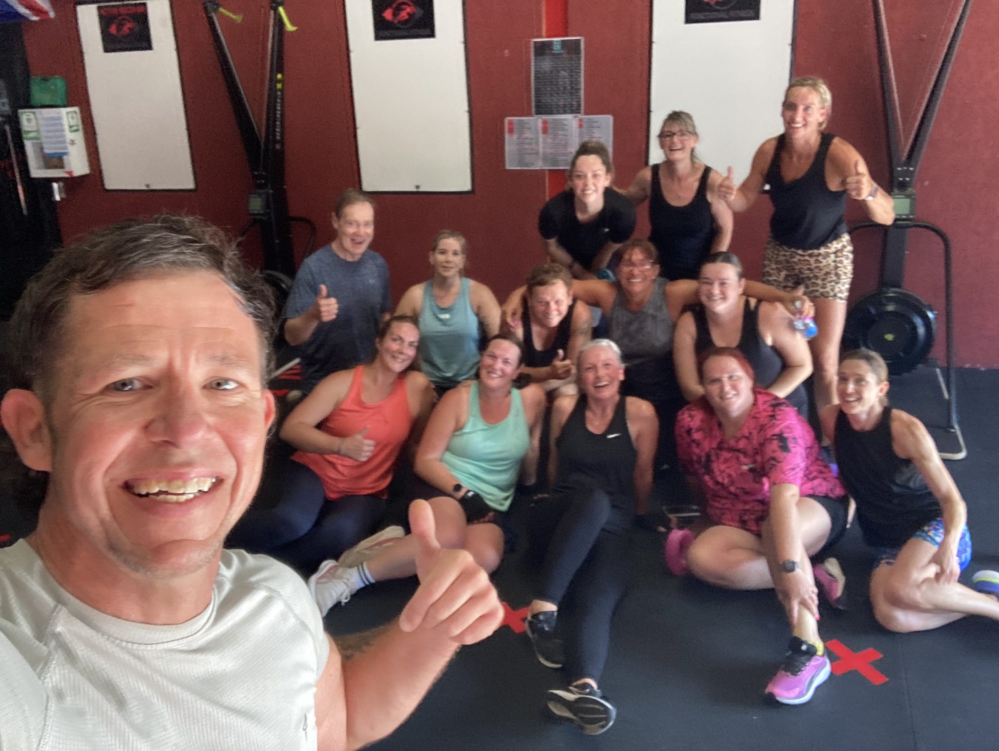 Ben taking a selfie with a class of members