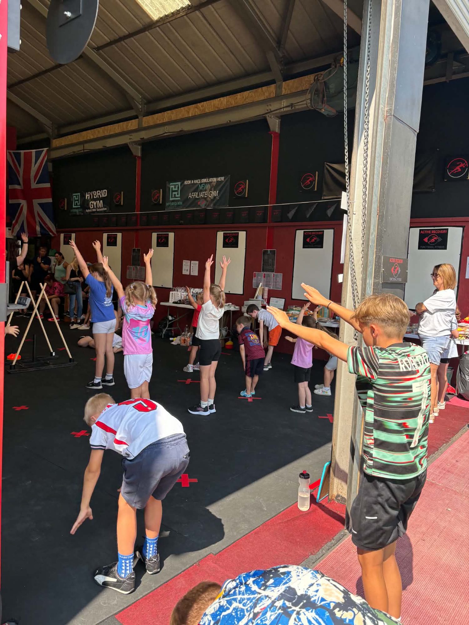 Children training in a class